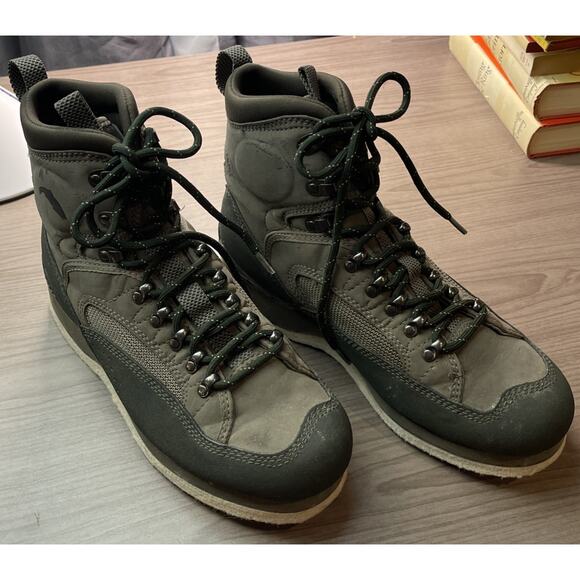 Simms Wading Boots Felt Sole Shoes Mens Size 8 Fly Fishing Outdoor Gray - Picture 5 of 15